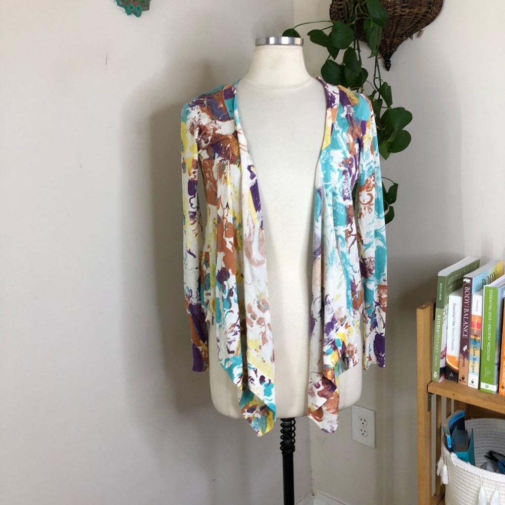 Elie Tahari silk blend cardigan sweater medium